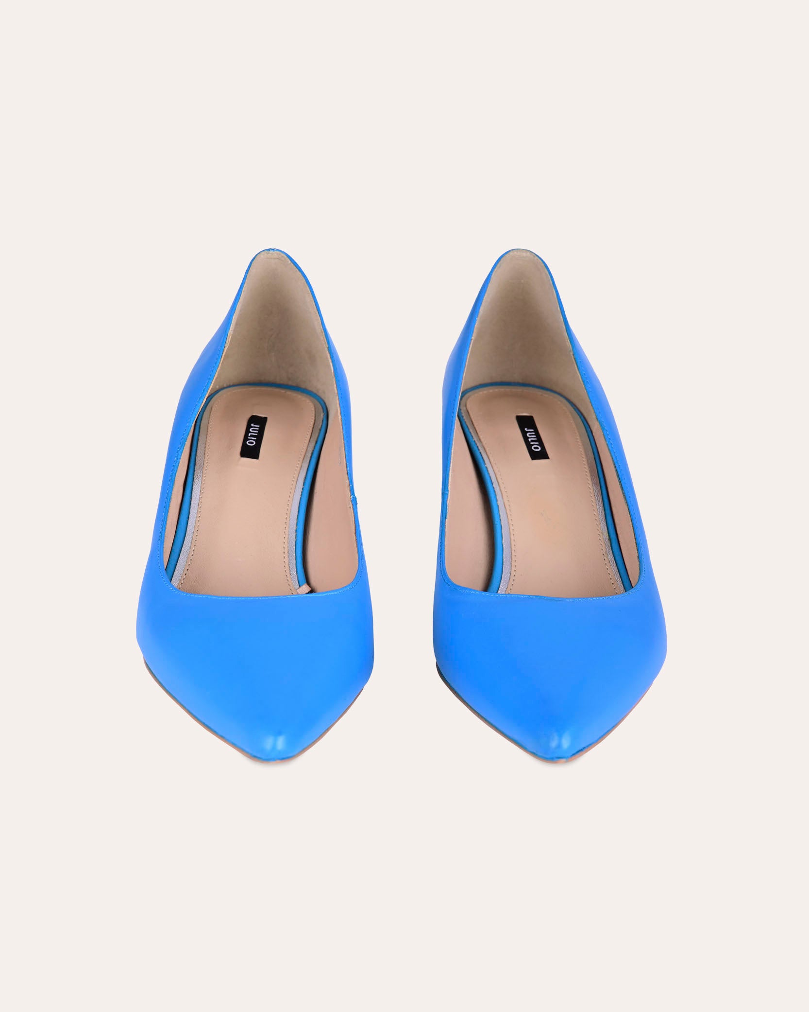 Zapato kitten de piel azul