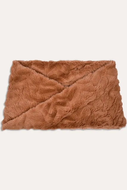 Cuello Camel De Pelo Sintético Bufanda