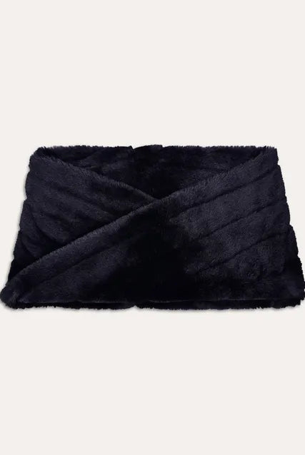 Cuello negro De Pelo Sintético Bufanda