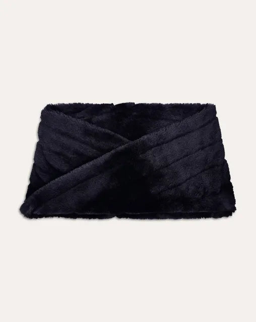 Cuello negro De Pelo Sintético Bufanda