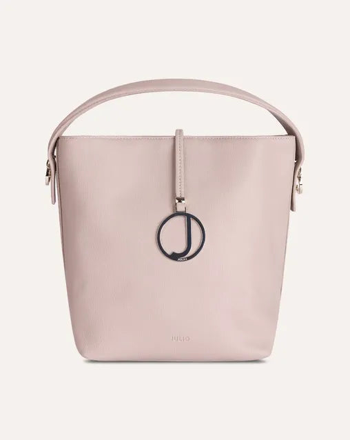 Bolsa Bucket Champagne Textura Granulada Asa Corta