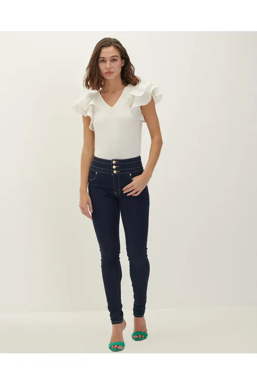 Jeans skinny pretina ancha tiro alto - Julio Guatemala Ropa de Mujer Guatemala